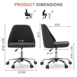 Dark Gray and Silver Adjustable Height Swivel Rolling Office Chair - Homeroots - Flyclothing LLC