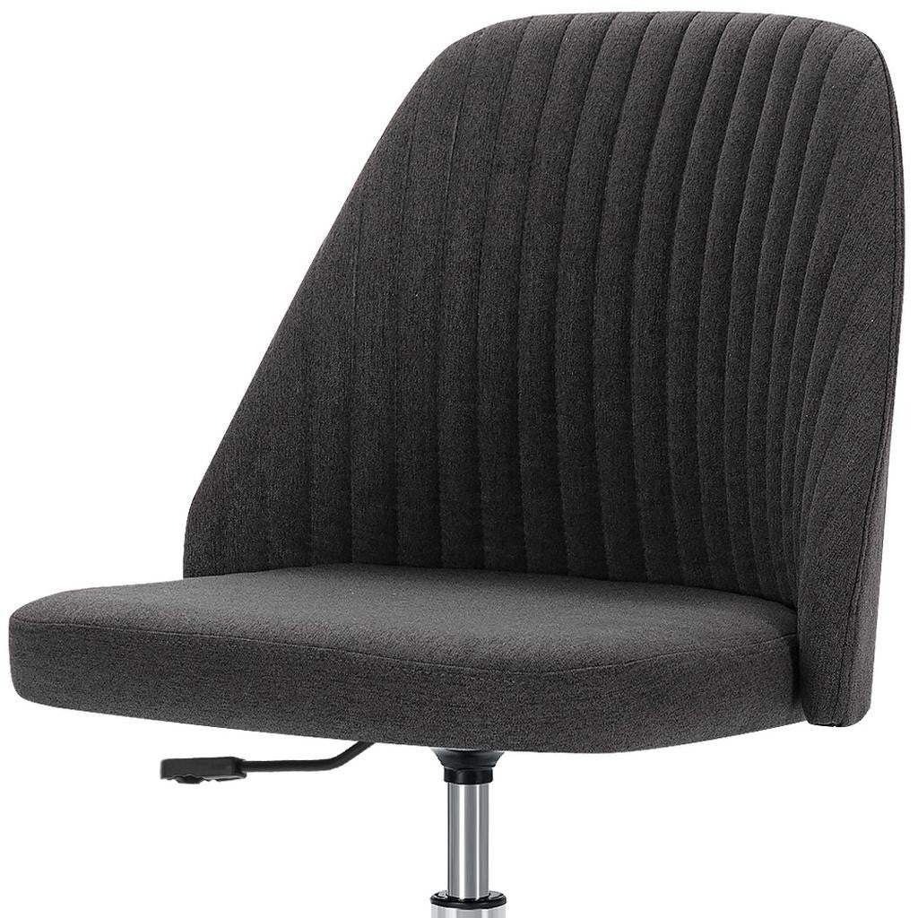 Dark Gray and Silver Adjustable Height Swivel Rolling Office Chair - Homeroots - Flyclothing LLC