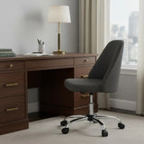 Dark Gray and Silver Adjustable Height Swivel Rolling Office Chair - Homeroots - Flyclothing LLC