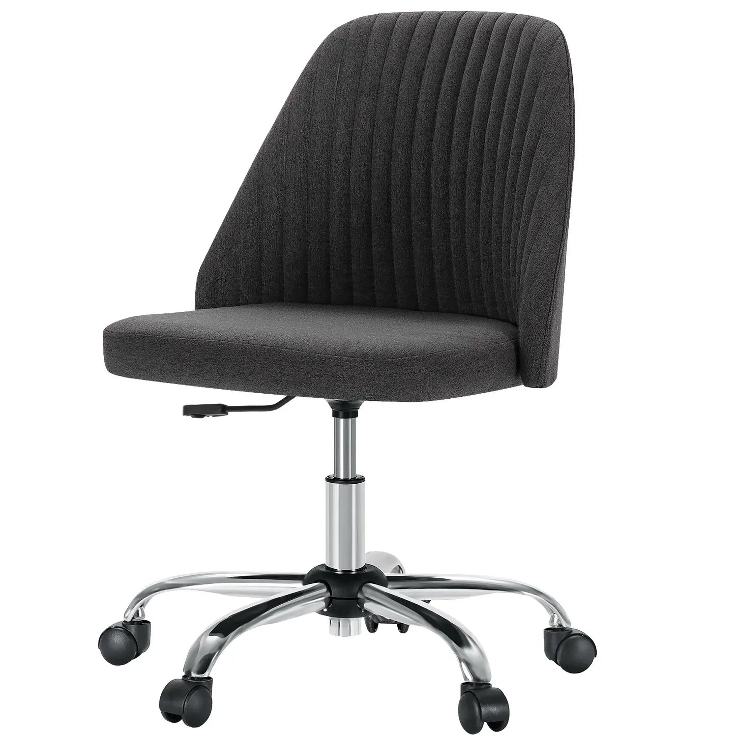 Dark Gray and Silver Adjustable Height Swivel Rolling Office Chair - Homeroots - Flyclothing LLC