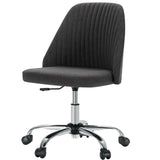 Dark Gray and Silver Adjustable Height Swivel Rolling Office Chair - Homeroots - Flyclothing LLC