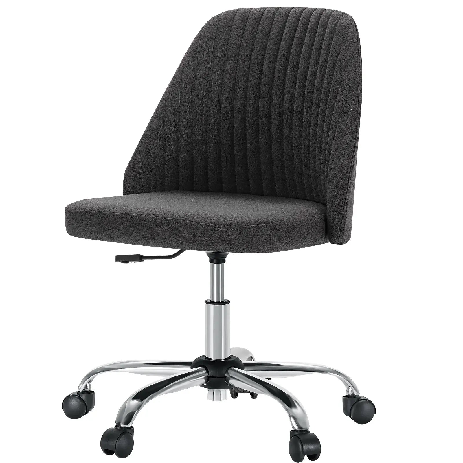 Dark Gray and Silver Adjustable Height Swivel Rolling Office Chair - Homeroots - Flyclothing LLC