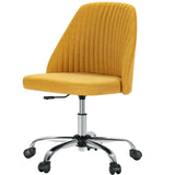 Yellow and Silver Adjustable Height Swivel Rolling Office Chair - Homeroots - Flyclothing LLC