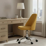 Yellow and Silver Adjustable Height Swivel Rolling Office Chair - Homeroots - Flyclothing LLC