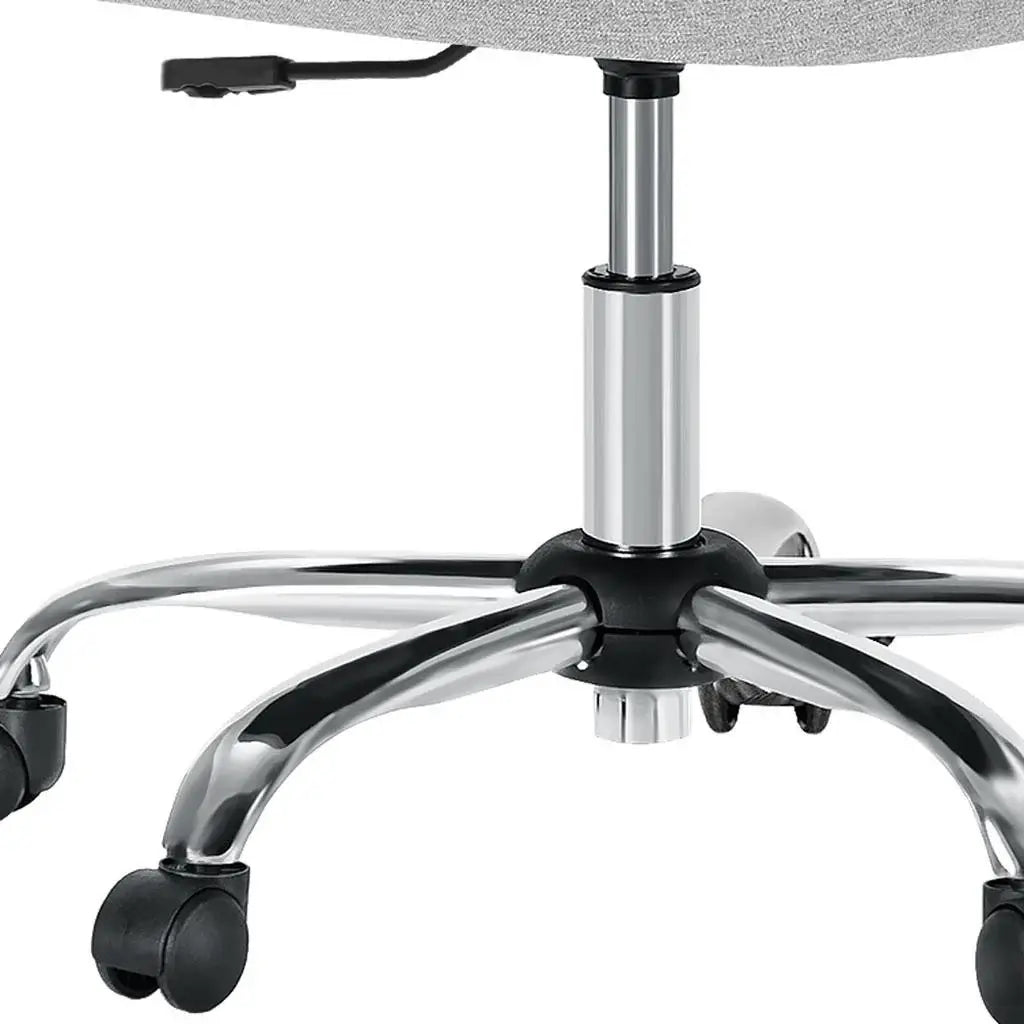 Gray and Silver Adjustable Height Swivel Rolling Office Chair - Homeroots - Flyclothing LLC