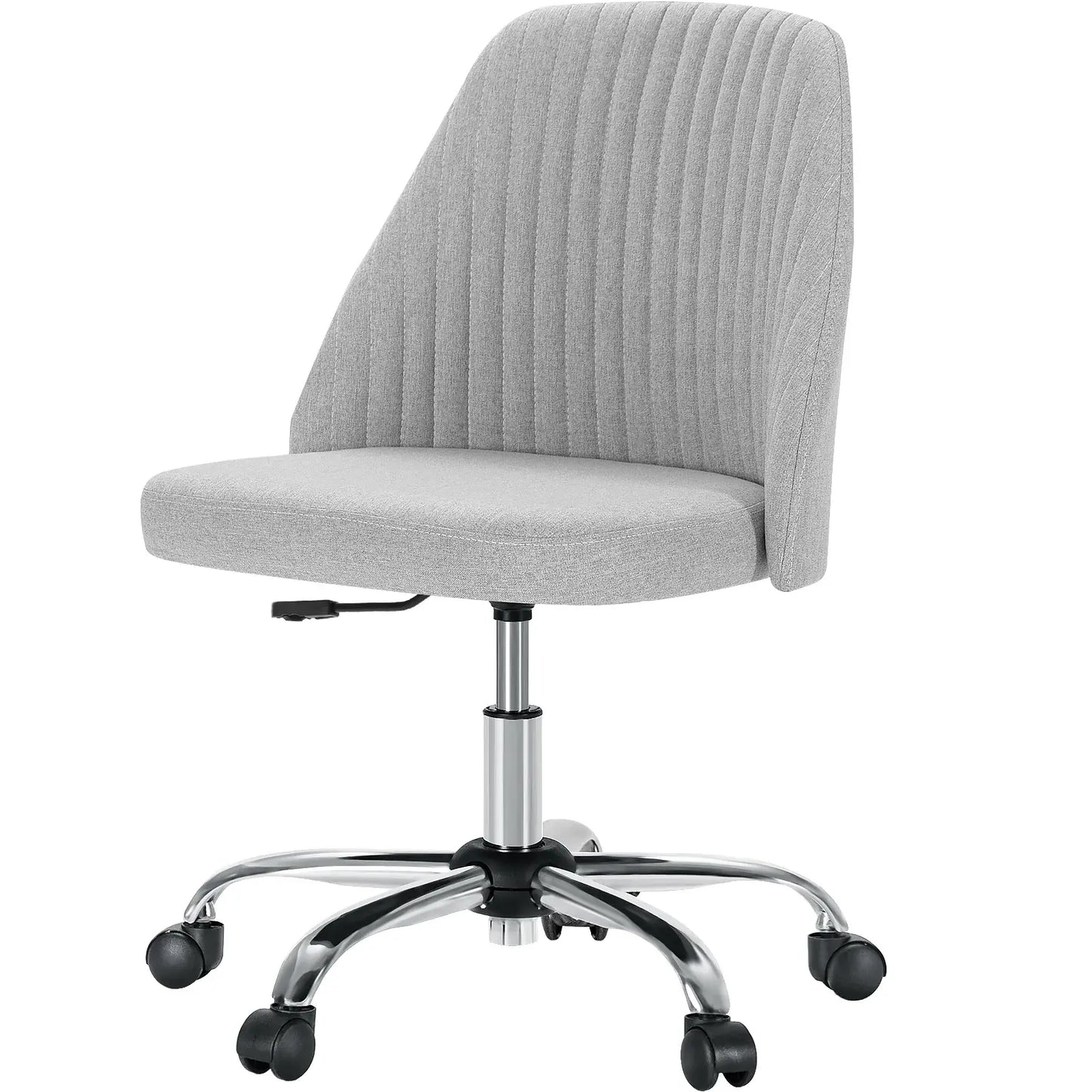 Gray and Silver Adjustable Height Swivel Rolling Office Chair - Homeroots - Flyclothing LLC