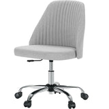 Gray and Silver Adjustable Height Swivel Rolling Office Chair - Homeroots - Flyclothing LLC