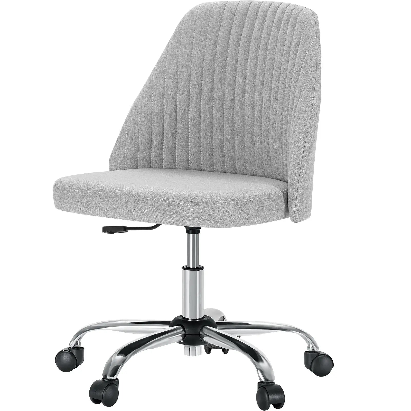 Gray and Silver Adjustable Height Swivel Rolling Office Chair - Homeroots - Flyclothing LLC