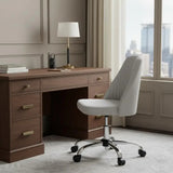 Gray and Silver Adjustable Height Swivel Rolling Office Chair - Homeroots - Flyclothing LLC
