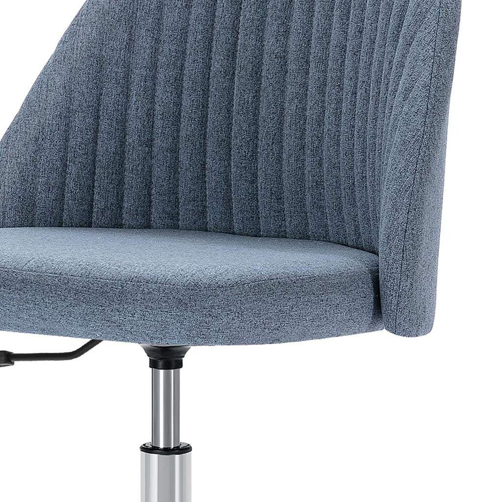 Blue and Silver Adjustable Height Swivel Rolling Office Chair - Homeroots - Flyclothing LLC