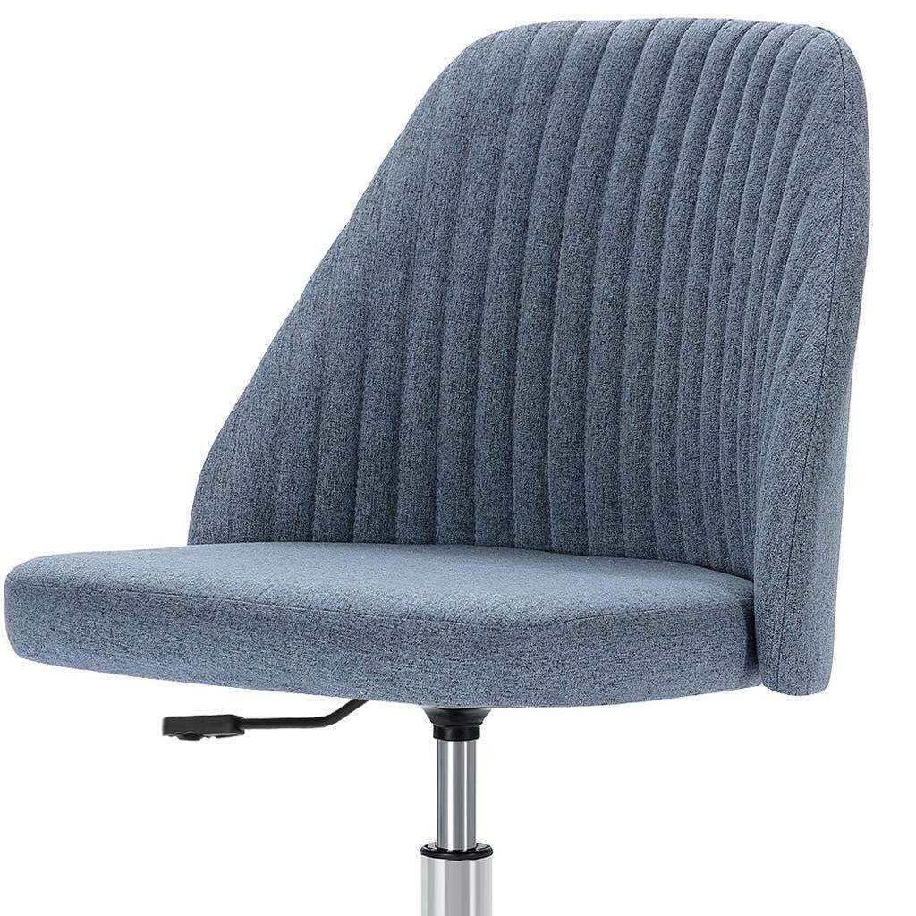 Blue and Silver Adjustable Height Swivel Rolling Office Chair - Homeroots - Flyclothing LLC
