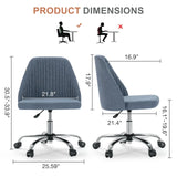 Blue and Silver Adjustable Height Swivel Rolling Office Chair - Homeroots - Flyclothing LLC
