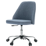 Blue and Silver Adjustable Height Swivel Rolling Office Chair - Homeroots - Flyclothing LLC