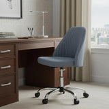 Blue and Silver Adjustable Height Swivel Rolling Office Chair - Homeroots - Flyclothing LLC