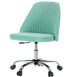 Green and Silver Adjustable Height Swivel Rolling Office Chair - Homeroots - Flyclothing LLC