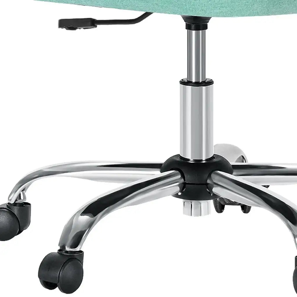 Green and Silver Adjustable Height Swivel Rolling Office Chair - Homeroots - Flyclothing LLC