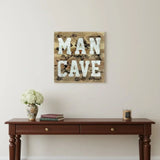 16" X 16" Brown And Gray Man Cave Wood And Metal Wall Decor - Homeroots - Flyclothing LLC