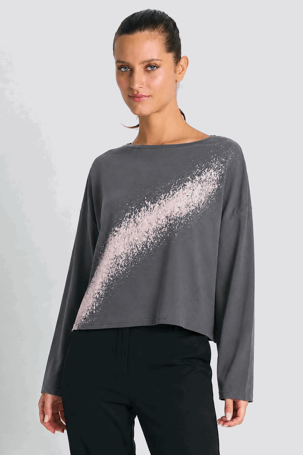 Pima Cotton Mini Bleached Luxury Boxy T-Shirt - Lava - PLANET by Lauren G - Flyclothing LLC