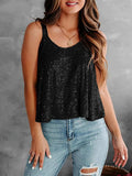 Sequin Scoop Neck Tank - Trendsi - Flyclothing LLC
