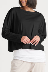 Pima Cotton Mini Luxury Boxy T-Shirt - Black