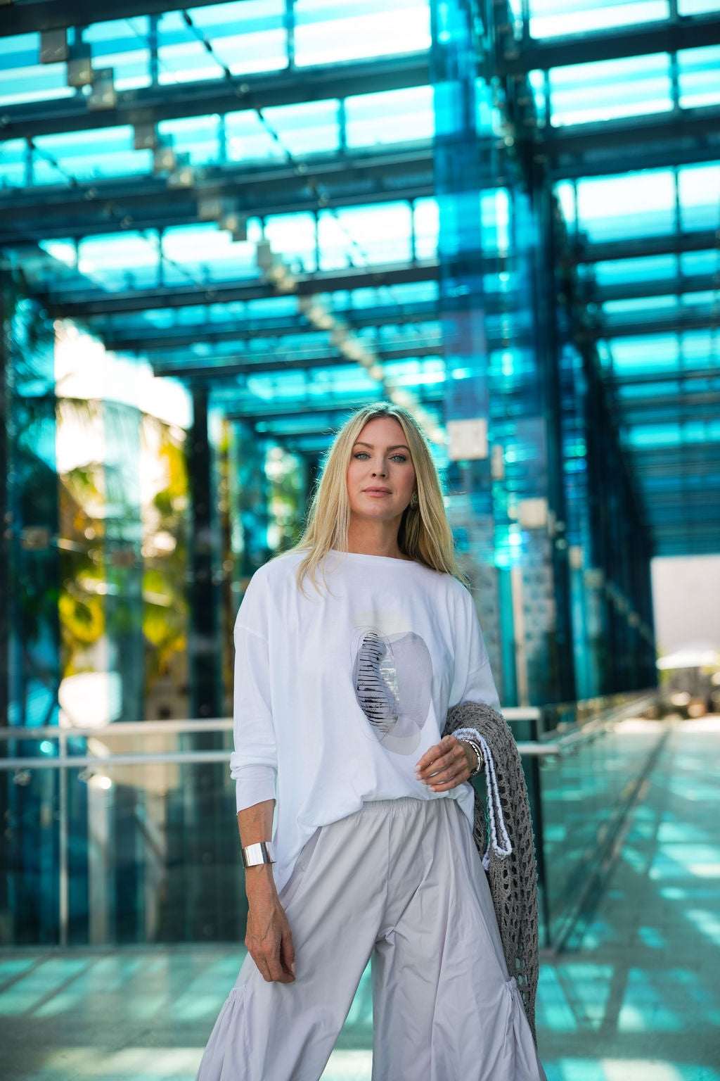 Pima Cotton "Tranquility" Luxury Boxy Tee - As Shown