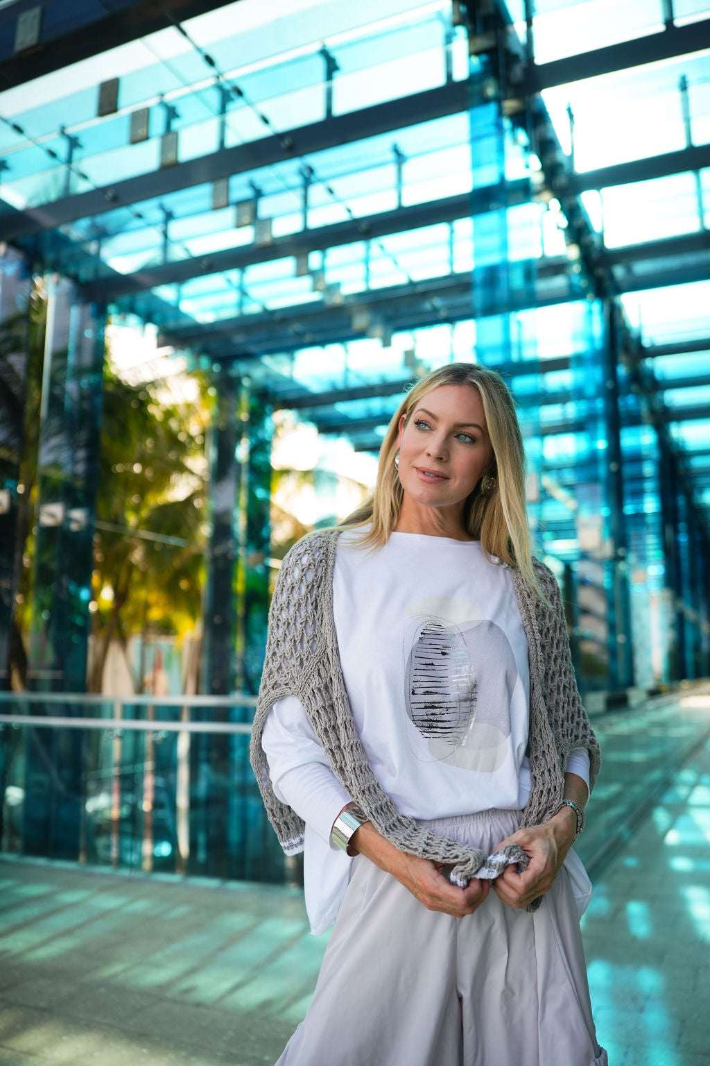 Pima Cotton "Tranquility" Luxury Boxy Tee - As Shown
