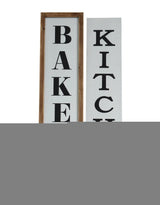 11" X 26" Black Brown And White Reversible Kitchen Wood Hanging Wall Decor - Homeroots - Flyclothing LLC