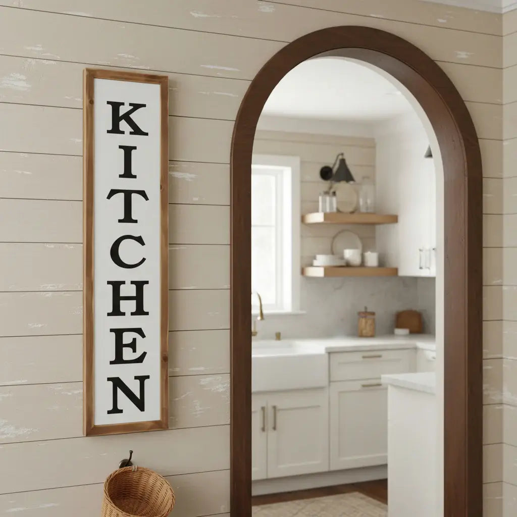 11" X 26" Black Brown And White Reversible Kitchen Wood Hanging Wall Decor - Homeroots - Flyclothing LLC