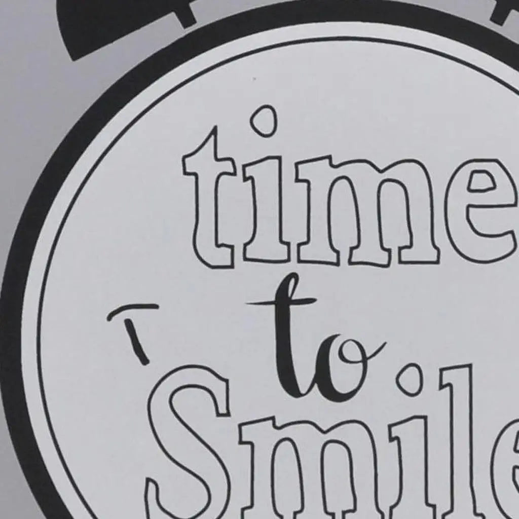 16" X 16" Gray And White Time to Smile Wood Square Wall Decor - Homeroots - Flyclothing LLC