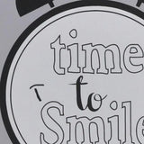 16" X 16" Gray And White Time to Smile Wood Square Wall Decor - Homeroots - Flyclothing LLC