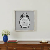 16" X 16" Gray And White Time to Smile Wood Square Wall Decor - Homeroots - Flyclothing LLC