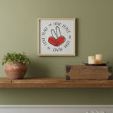12" X 12" White Red And Black Love Peace Wood Square Wall Decor - Homeroots - Flyclothing LLC