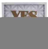 14" X 14" Antiqued Brass And White Yes You Can Metal And Wood Square Wall Decor - Homeroots - Flyclothing LLC
