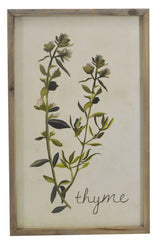 19" X 12" Green And White Thyme Floral Wood Wall Decor - Homeroots - Flyclothing LLC