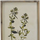 19" X 12" Green And White Thyme Floral Wood Wall Decor - Homeroots - Flyclothing LLC