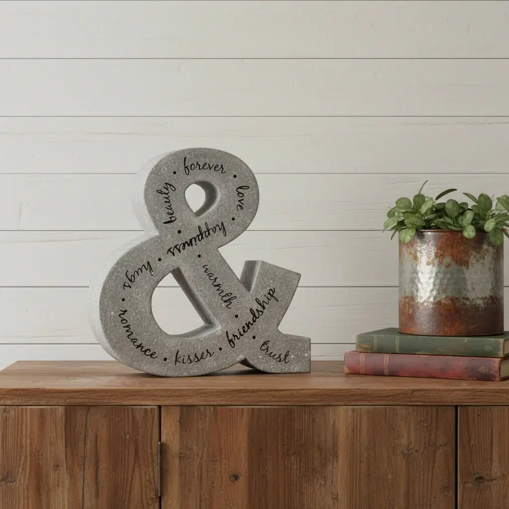 20" X 18" Black And Gray Galvanized Metal Ampersand Hanging Wall Decor - Homeroots - Flyclothing LLC