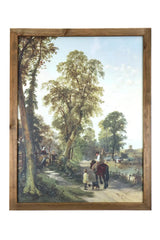 24" X 19" Green And Brown Horse Trail Landscape Wood Framed Art - Homeroots - Flyclothing LLC