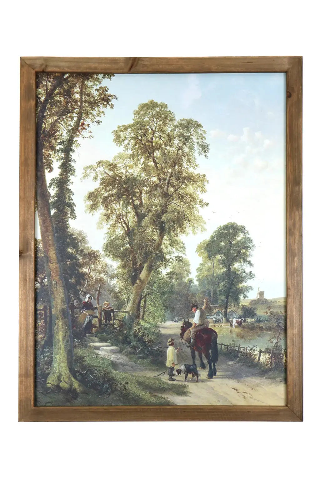 24" X 19" Green And Brown Horse Trail Landscape Wood Framed Art - Homeroots - Flyclothing LLC