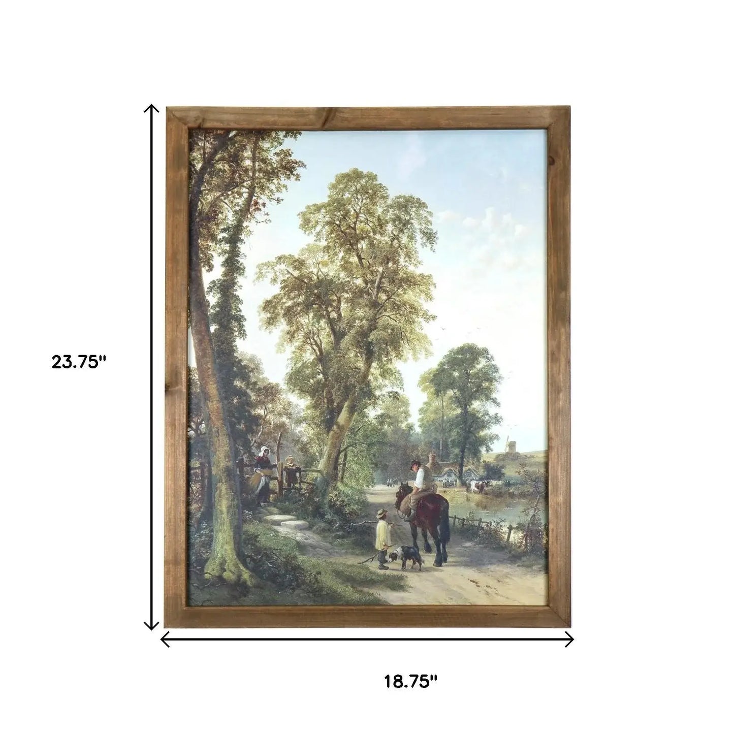 24" X 19" Green And Brown Horse Trail Landscape Wood Framed Art - Homeroots - Flyclothing LLC