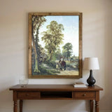 24" X 19" Green And Brown Horse Trail Landscape Wood Framed Art - Homeroots - Flyclothing LLC