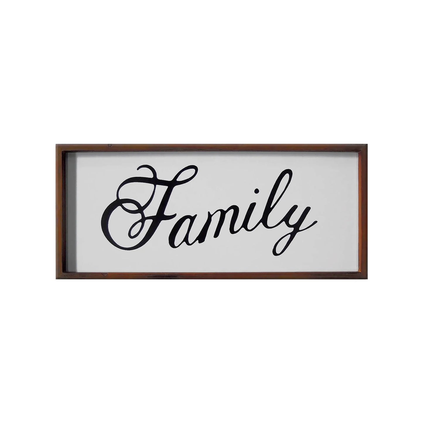 12" X 28" Brown And White Family Wood Wall Decor - Homeroots - Flyclothing LLC