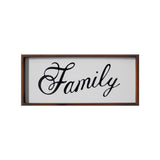 12" X 28" Brown And White Family Wood Wall Decor - Homeroots - Flyclothing LLC