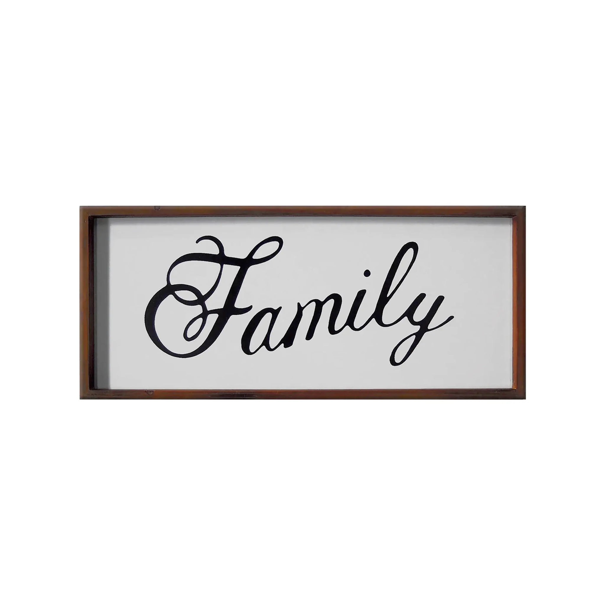 12" X 28" Brown And White Family Wood Wall Decor - Homeroots - Flyclothing LLC