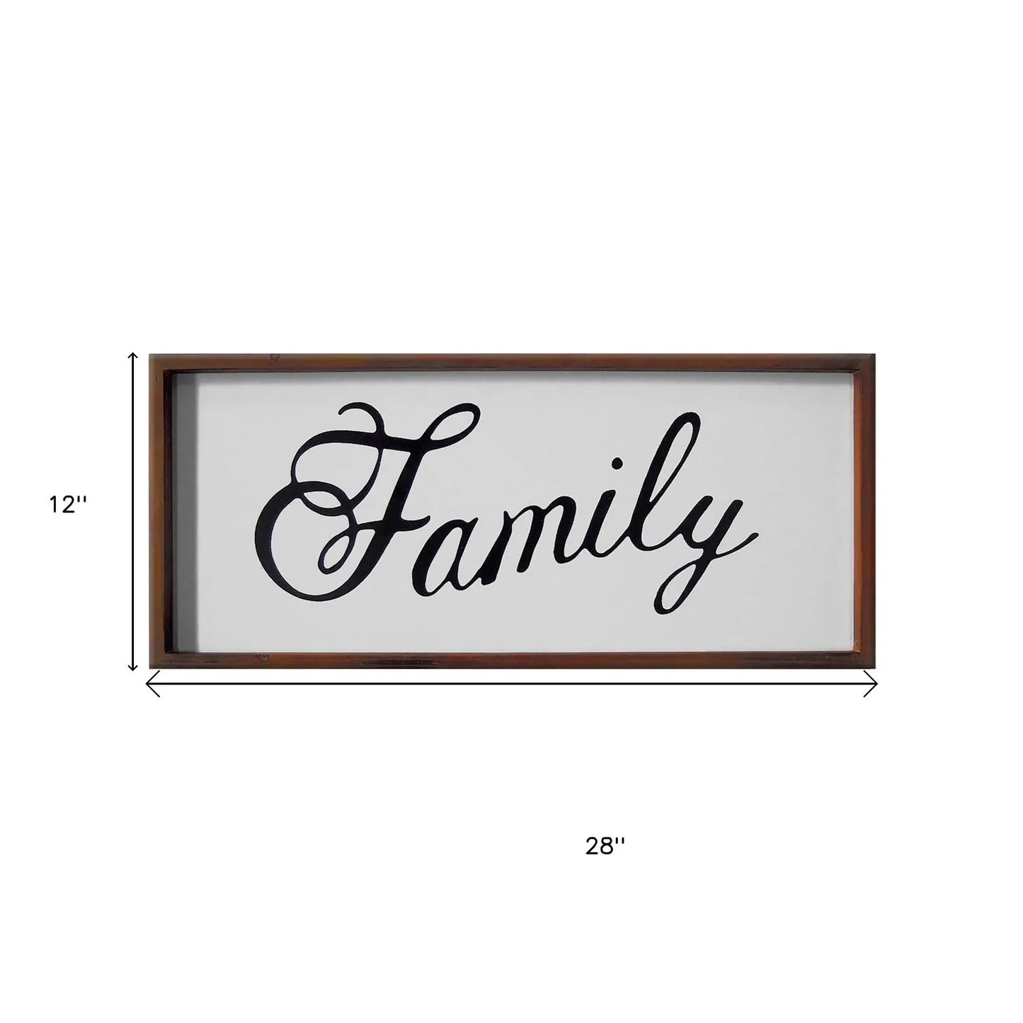 12" X 28" Brown And White Family Wood Wall Decor - Homeroots - Flyclothing LLC