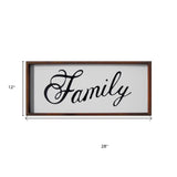 12" X 28" Brown And White Family Wood Wall Decor - Homeroots - Flyclothing LLC