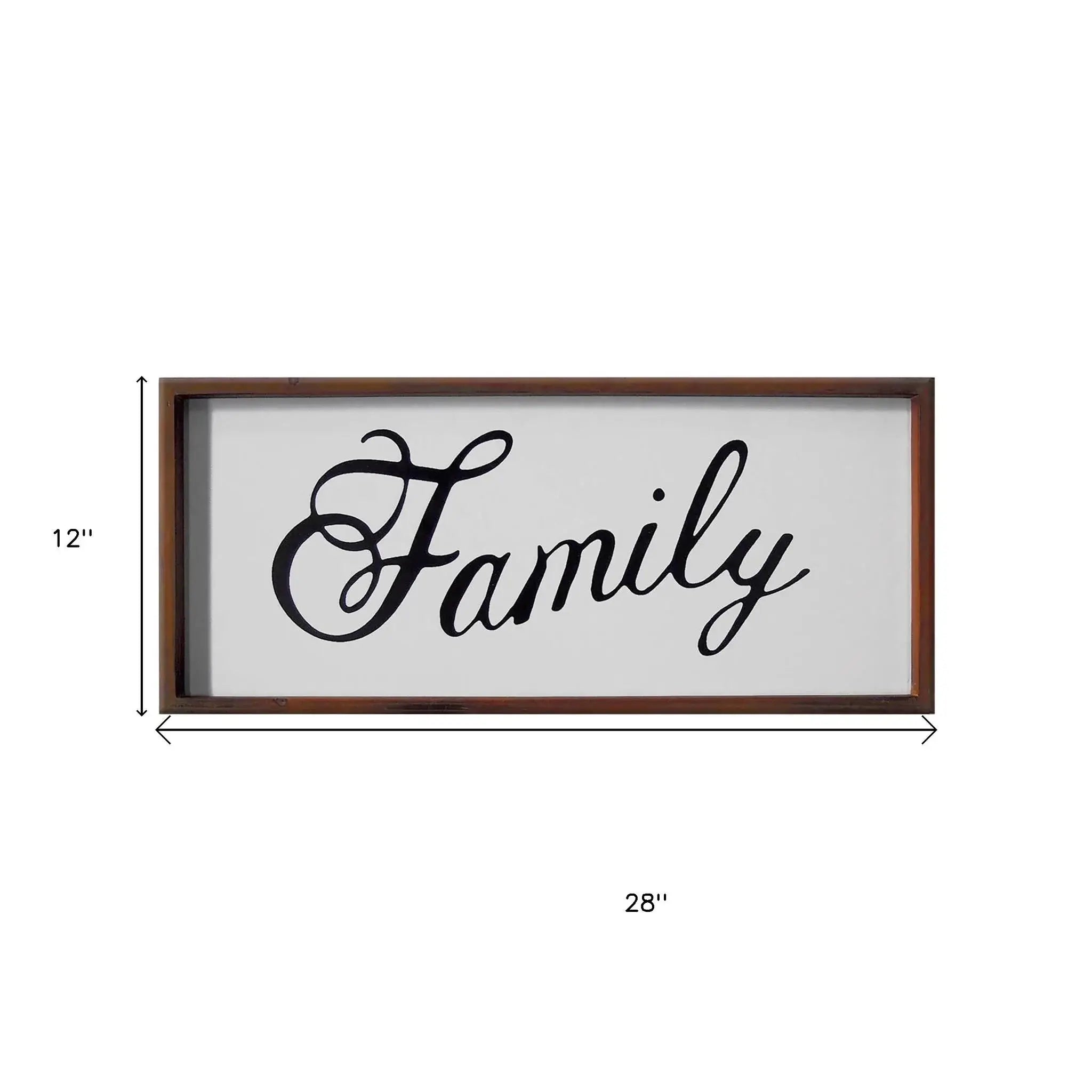 12" X 28" Brown And White Family Wood Wall Decor - Homeroots - Flyclothing LLC