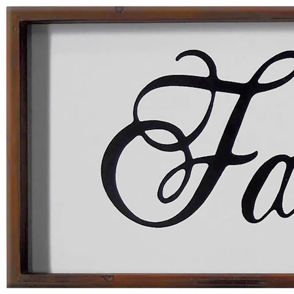 12" X 28" Brown And White Family Wood Wall Decor - Homeroots - Flyclothing LLC