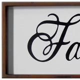 12" X 28" Brown And White Family Wood Wall Decor - Homeroots - Flyclothing LLC