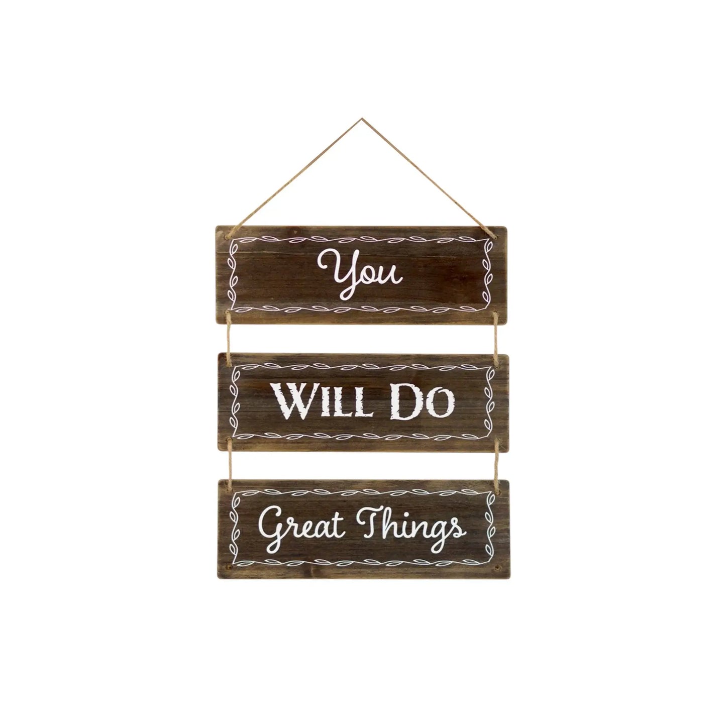 14" X 12" Brown And White Inspirational Text Wood Wall Decor - Homeroots - Flyclothing LLC