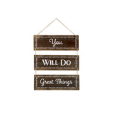 14" X 12" Brown And White Inspirational Text Wood Wall Decor - Homeroots - Flyclothing LLC